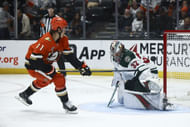 Trevor Zegras scored in the win (Imagn)